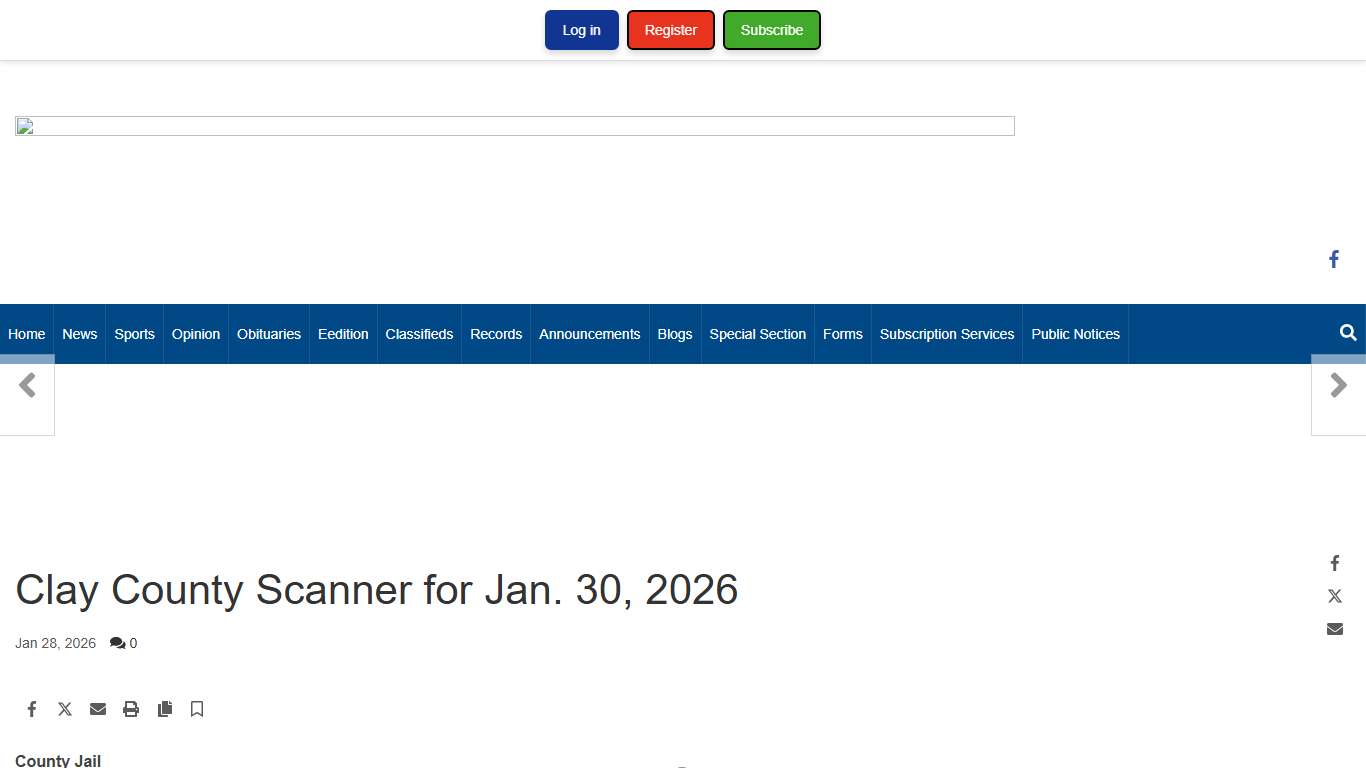 Clay County Scanner for Jan. 30, 2026 Brazil Times suncommercial.com